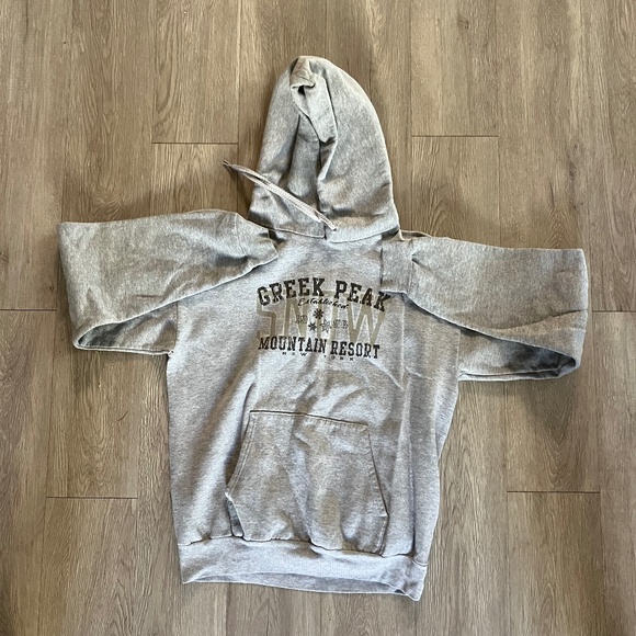 Heather Grey Greek Peak Logo Hoodie - Unisex Size S - Picture 1 of 3